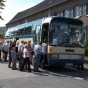 Abfahrt der Pendelbusse