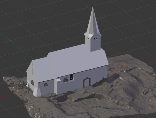 Vilvenich: Eine dreidimensionale Rekonstruktion der Kapelle, bevor diese 2010 abgerissen wurde. Das Modell basiert auf einer zuvor durchgeführten baukundlichen Untersuchung